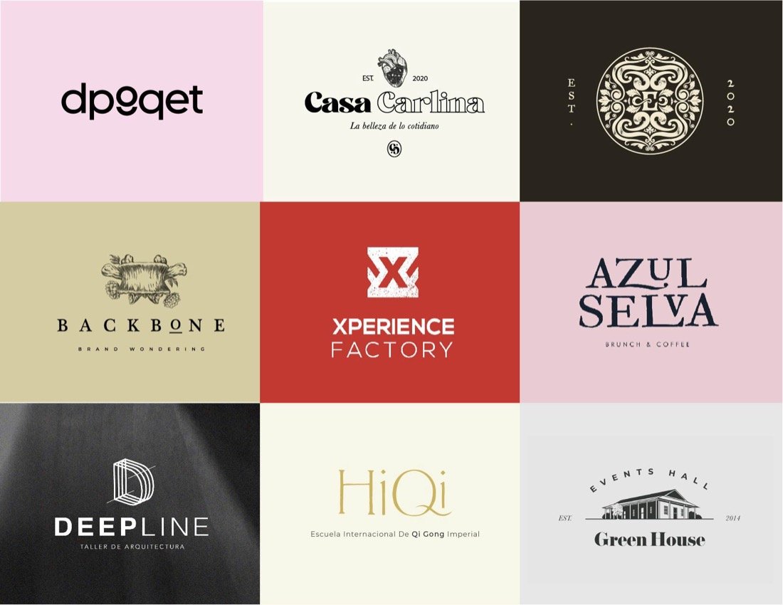 More logos of brands Alejo has designed for