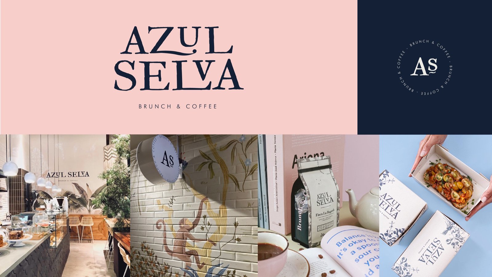 Azul Selva brunch and coffee brand collage