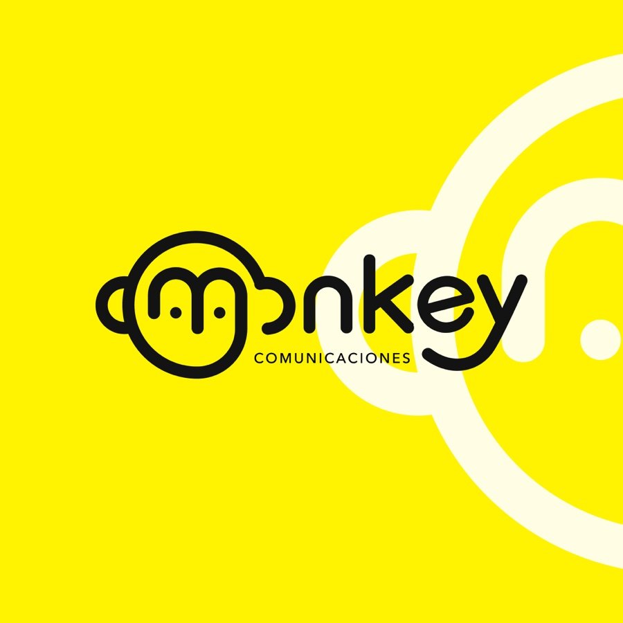 Monkey Comunicaciones logo on yellow background