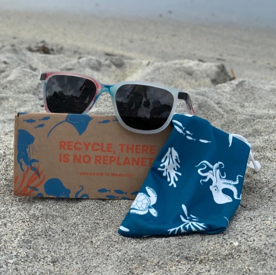 ReCycle sustainable eyewear packaging on the beach