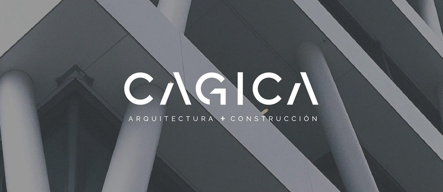 CAGICA architecture and construction logo on a building facade